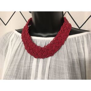 Striking boho seed bead braided necklace
